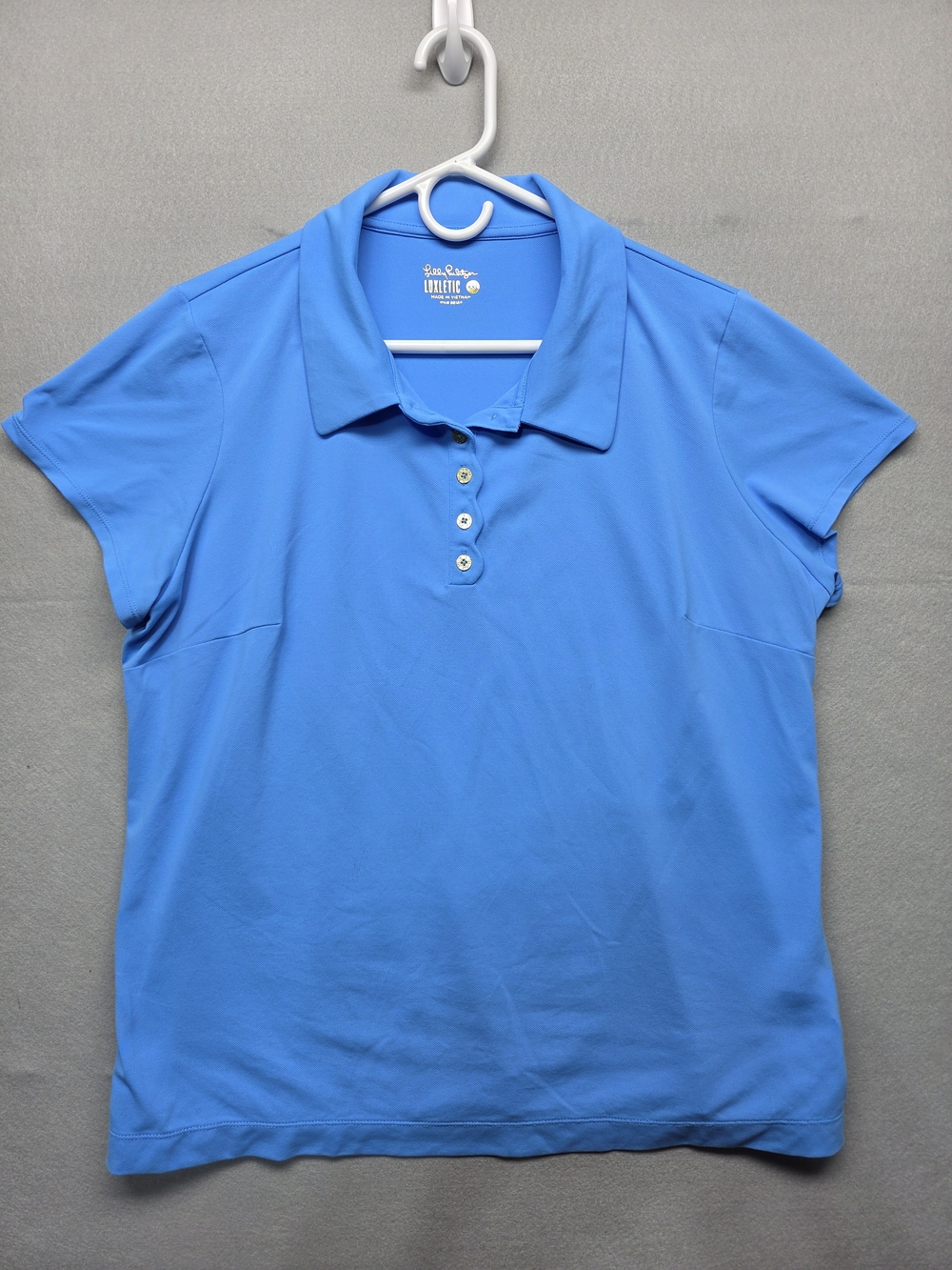 Lilly Pulitzer Blue Short-Sleeve Polo Top 2XL
